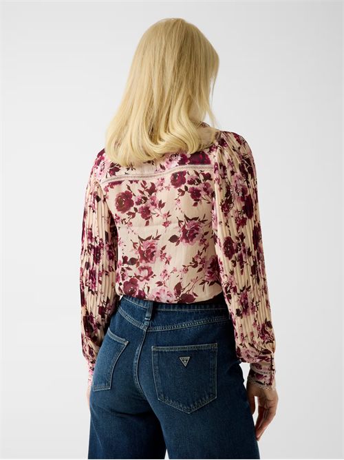 Blusa in chiffon GUESS | W5RH16WDW82/PM6I